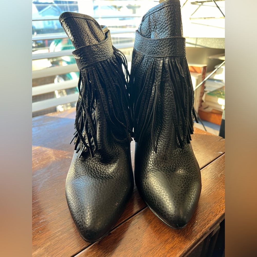 Brand new Lane Bryant Maria fringe ankle boot with fringe.  Size 12.  Never worn